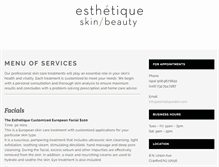 Tablet Screenshot of esthetiqueskin.com